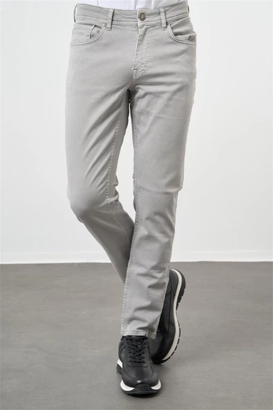 Gri Pamuklu 5 Cep Casual Slim Fit 5 Cep Pantolon 1003240319 - 5