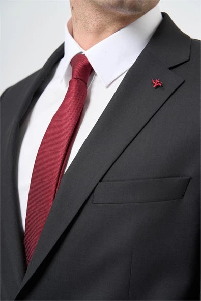 Siyah Düz Mono Yaka Çift Yırtmaç 2 Düğme 6 Drop Comfort Fit Classic Takım Elbise 1001245167 - 3