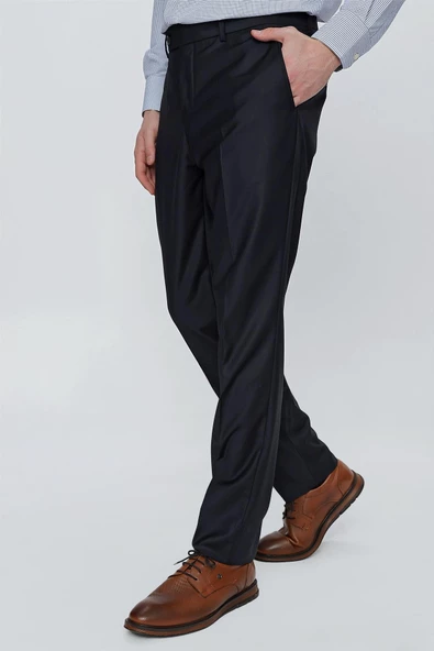 Lacivert Esnek Yandan Cepli Slim Fit Classic Pantolon 1003245013 - 4
