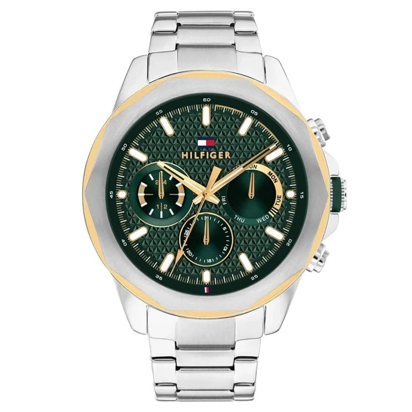 Tommy Hilfiger TH1710651 Quartz Çelik Gri Yeşil Kadran 46 mm Erkek Kol Saati