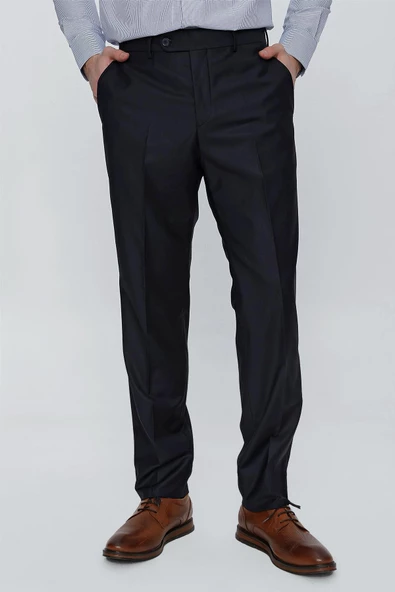 Lacivert Esnek Yandan Cepli Slim Fit Classic Pantolon 1003245013 - 3