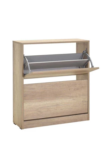 Flat Duo 2 Katlı Geniş Ayakkabılık-açık Ceviz(tori) 73x84x26 Cm (gxyxd) - 2