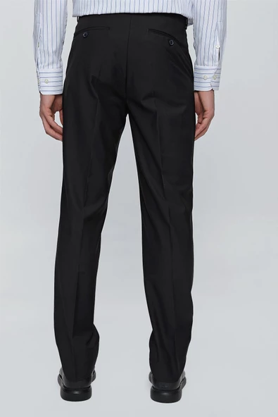 Siyah Düz Gabardin Comfort Fit Basic Pantolon 1003245005 - 6