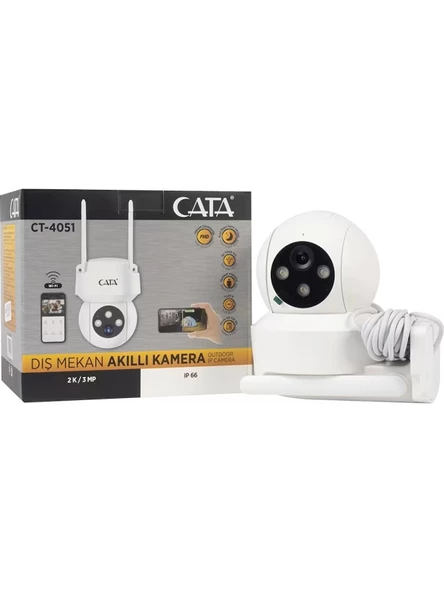 Cata CT-4051 V2 Gece Görüşlü Akıllı Dış Mekan Kamera (Yeni Model) - 4