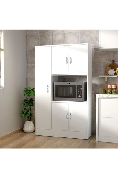 AYMOBSAN RİVA 5 KAPAKLI ÇOK AMAÇLI DOLAP MUTFAK&BANYO DOLABI,KİLER BEYAZ