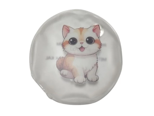 SEVİMLİ KEDİ CEP SOBASI,EL ISITICI,SICAK SU TORBASI PVC  9cm - 2