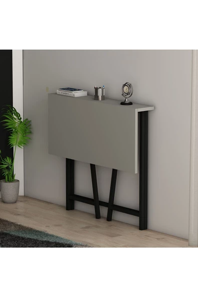 Sonata Katlanır Pratik Çalışma Masası Bilgisayar Masası Çizim Masası Sis Gri - 2