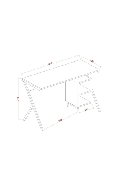 Rio Metal Ayaklı Çalışma Masası Atlantik Çam - 3