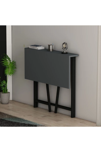 AYMOBSAN   Sonata Katlanır Pratik Çalışma Masası Bilgisayar Masası Çizim  Masası Antrasit - 2