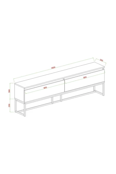 AYMOBSAN   Perla Tv Ünitesi , Tv Sehpası , Düşer Kapak Tv Ünitesi , Metal Ayaklı Tv Ünitesi Atlantik Çam - 3