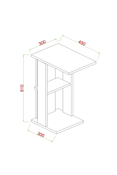 AYMOBSAN Vigo C Sehpa, Yan Sehpa , Koltuk Yanı Sehpa, Orta Sehpa, Zigon Sehpa, Tekerlekli Sehpa Frezya - 3