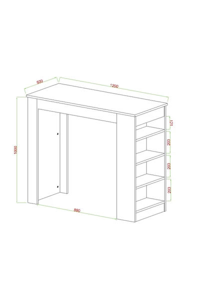 AYMOBSAN Sedef Bar Masası , Mutfak Masası , Yemek Masası , Ada Masa, Beyaz - 3
