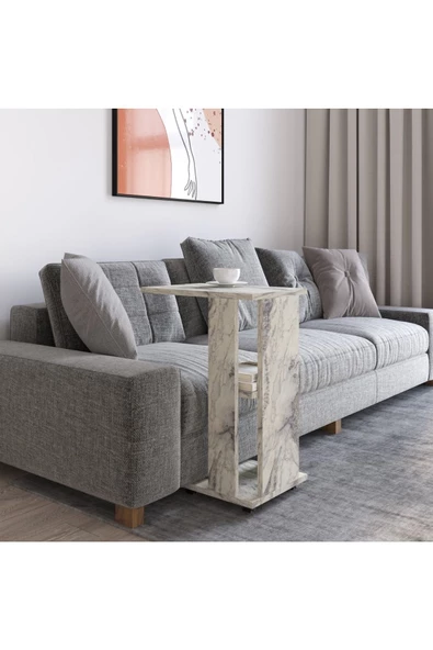 AYMOBSAN Vigo C Sehpa, Yan Sehpa , Koltuk Yanı Sehpa, Orta Sehpa, Zigon Sehpa, Tekerlekli Sehpa Frezya - 2