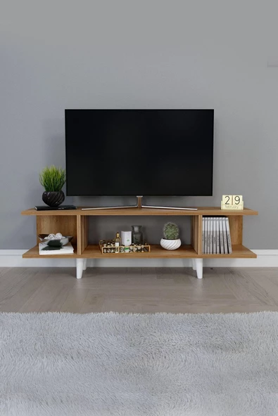 Platinreyon Platinreyon Kapaksız Tv Ünitesi Modern Tv Ünitesi 90 Cm Tv Sehpası Ceviz