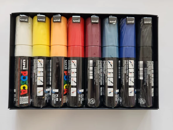 Uni-Ball Posca Ana Renk 7+1 Su Bazlı Marker Pc-8K