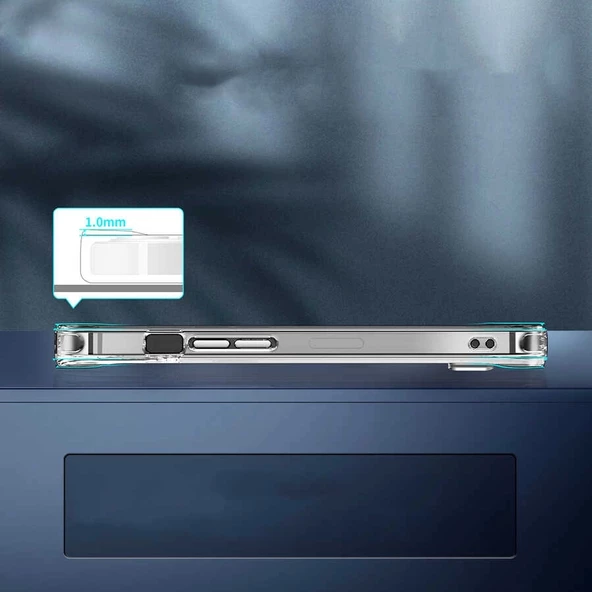 iPhone 14 Uyumlu Kılıf Standlı Şeffaf Silikon L-Stand Kapak - 5