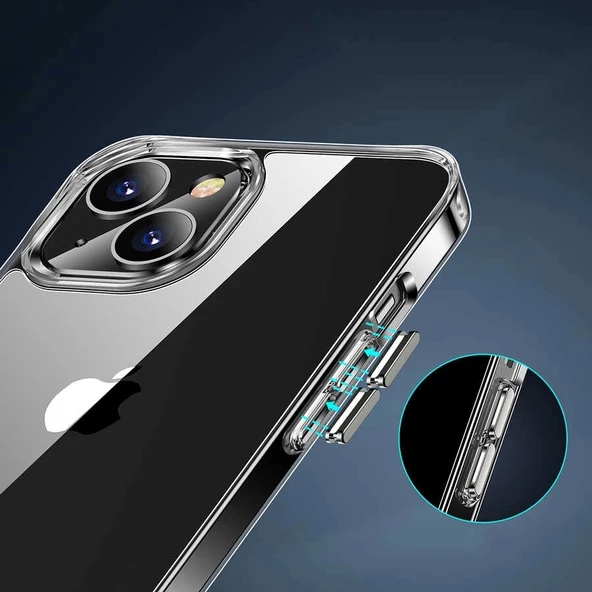 iPhone 14 Uyumlu Kılıf Standlı Şeffaf Silikon L-Stand Kapak - 12