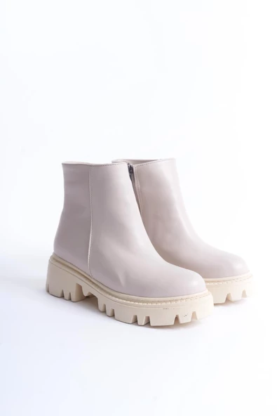 Kadın Fermuarlı Tırtıklı Kalın Taban Kışlık Bot - Resim 4