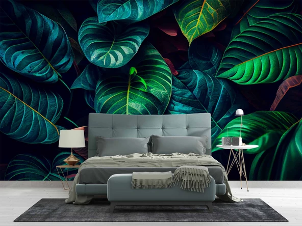 Yaprak Botanik Bahçe Duvar Kağıdı Baskı - Resim 2