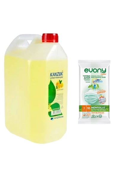 Kolonya 5 Lt 80° Limon Kolonyası + 10 Adet Evony Maske