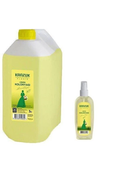 Kolonya 80 Derece 5 Litre Limon Kolonyası 170 Ml 80 Derece Sprey Limon Kolonyası Hediyeli