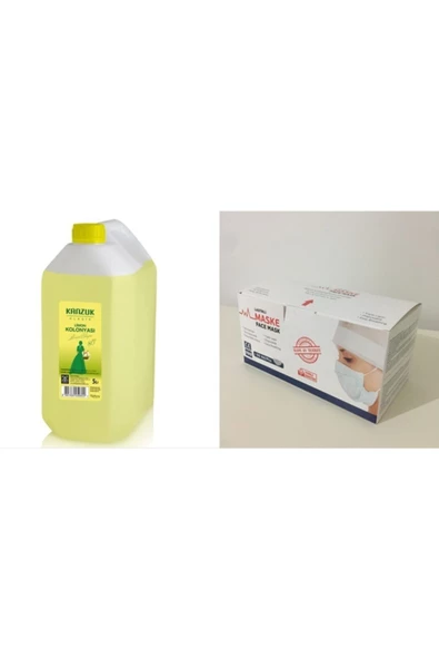 Limon Kolonyası 5 Litre 80 Derece + 1 Kutu Maske (50adet)