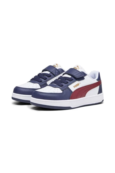 Puma Caven 2.0 AC+PS 393839 03 Erkek Çocuk Sneaker Ayakkabı Beyaz Laci Bordo 28-35