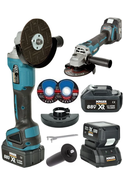 Mager 88 Wat 10 Ah Kömürsüz Motor Çift Akülü Taşlama Spiral Makinası - Resim 4