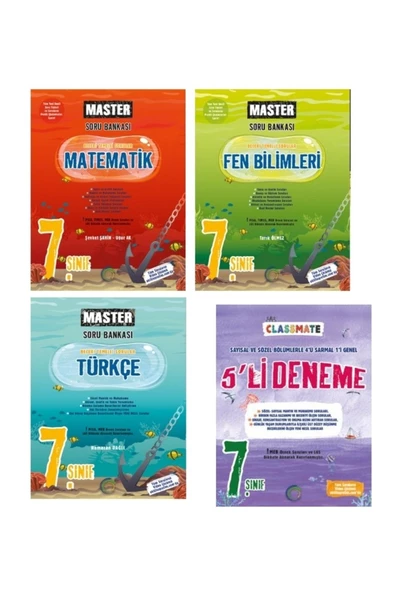 7. Sınıf Master Türkçe - Matematik - Fen Bilimleri Soru Bankası + Paket Deneme Seti Okyanus 2024