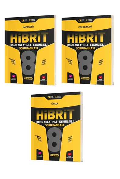8. Sınıf Hibrit Matematik + Fen Bilimleri + Türkçe Soru Bankası (3 Kitap)