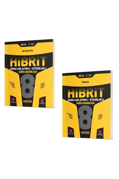 8. Sınıf Hibrit Matematik + Hibrit Türkçe Soru Bankası (2 Kitap)