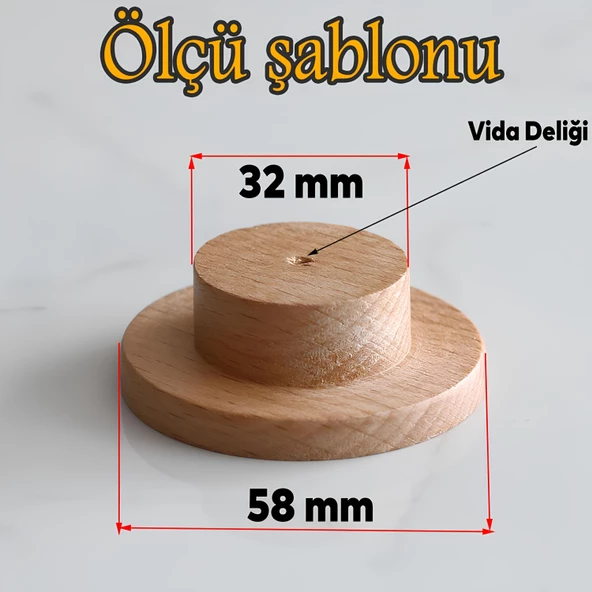Ahşap Kulp Düğme Çiçek Desenli Çocuk Odası Çekmece Mutfak Mobilya Dolap Kulpu Kulbu Kulpları 5 ADET - 7