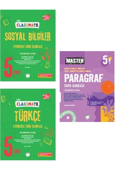 5. Sınıf Classmate Türkçe Paragraf Sosyal Bilgiler Etkinlikli Soru Bankası Seti 2025 Maarif Model