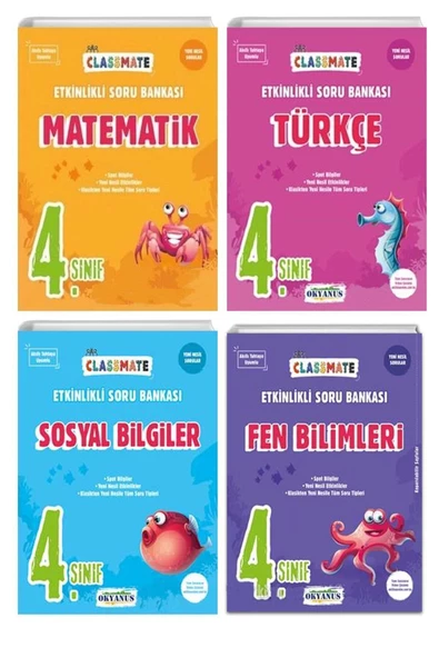 4. Sınıf Classmate Fen Bilimleri Türkçe Sosyal Matematik Etkinlikli Soru Bankası Okyanus Yayınları