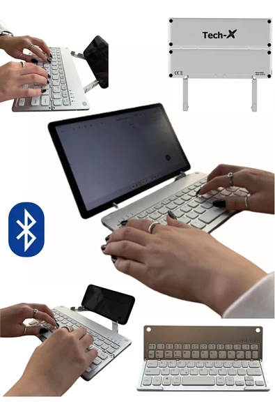 GATOR GRIP Win/ios/android Uyumlu Katlanabilir Bluetooth Klavye Telefon Tutucu Kılıf - 4