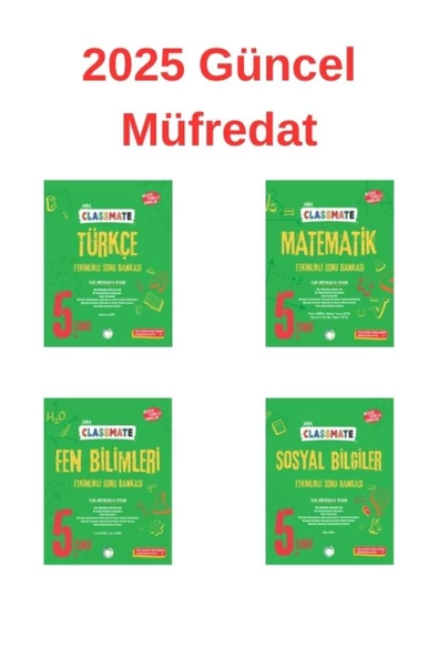 5. Sınıf Classmate Türkçe-Matematik-Fen Bilimleri-Sosyal Bilgiler Soru Bankası Seti 2025