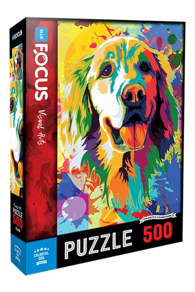 500 Parça - Colorful Dog Renkli Köpek Blue Focus Games