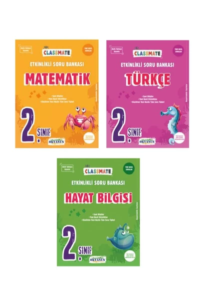 Okyanus 2.sınıf Classmate Matematik Türkçe Ve Hayat Bilgisi Etkinlikli Soru Bankası