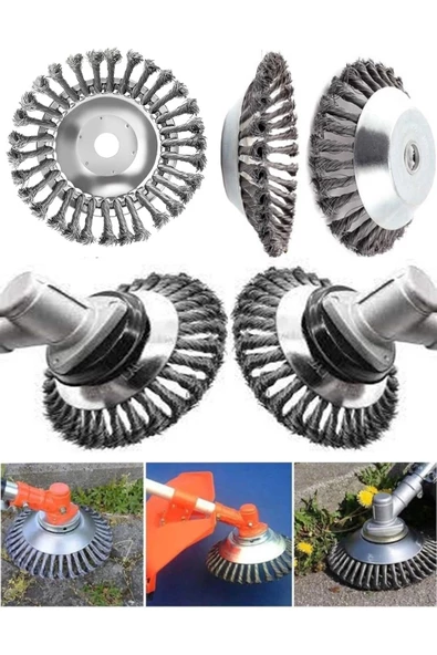 Mager Motorlu Tırpan Kıyı Temizleme Çelik Fırça Başlık - 2