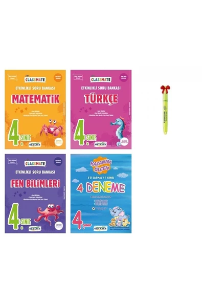 4.sınıf Classmate Matematik Türkçe Fen Bilimleri 4'lü Deneme