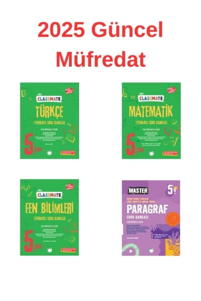 5. Sınıf Paragraf-Türkçe-Matematik-Fen Bilimleri Soru Bankası 4 Kitap 2025 Güncel