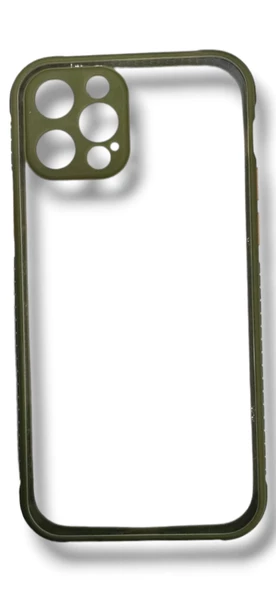 İphone 12 Pro Kılıf Şeffaf Kenarları Yosun Yeşil ürün görseli