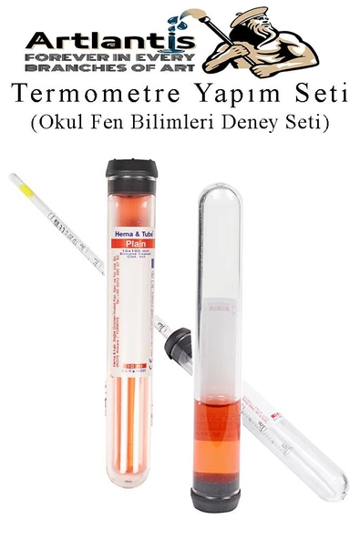 Termometre Deney Seti 1 Paket Termometre Yapım Seti Okul Fen Bilimleri Deney Seti Termo Metre - 4