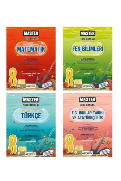 8. Sınıf LGS Master Türkçe - Matematik - Fen Bilimleri - İnkılap Tarihi Soru Bankası Okyanus 2024