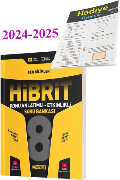 8. Sınıf HIZ 2024-2025 LGS HİBRİT FEN BİLİMLERİ SORU (Deneme Hediyeli)