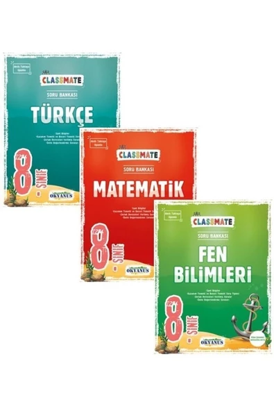 8. Sınıf LGS Classmate Türkçe - Matematik - Fen Bilimleri Soru Bankası Set Okyanus 2024