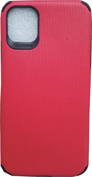 İphone 11 Kılıf Silikon Çizgili Kırmızı ürün görseli