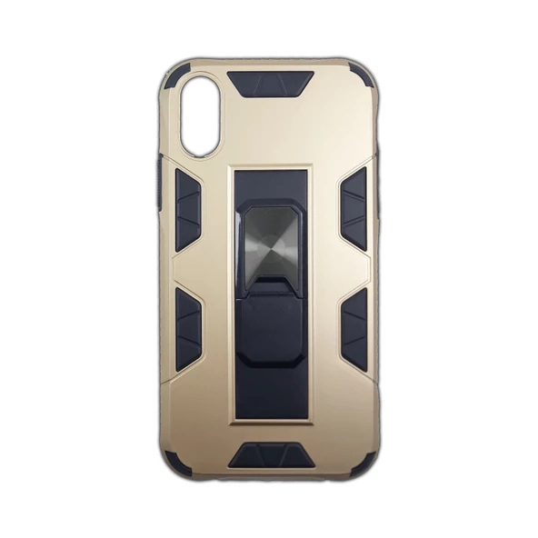 İphone XS Max Kılıf Standlı Yüzüklü Batch Silikon Gold ürün görseli