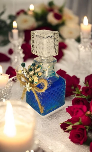 20 Adet Kristal Cam Şİşe Kuru Çiçekli Nişan,Nikah,Düğün Hediyesi - 2