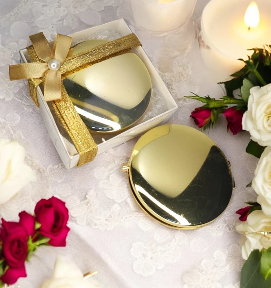 Gold Ve Silver Renkli Tırnaklı Çep Aynası - 3